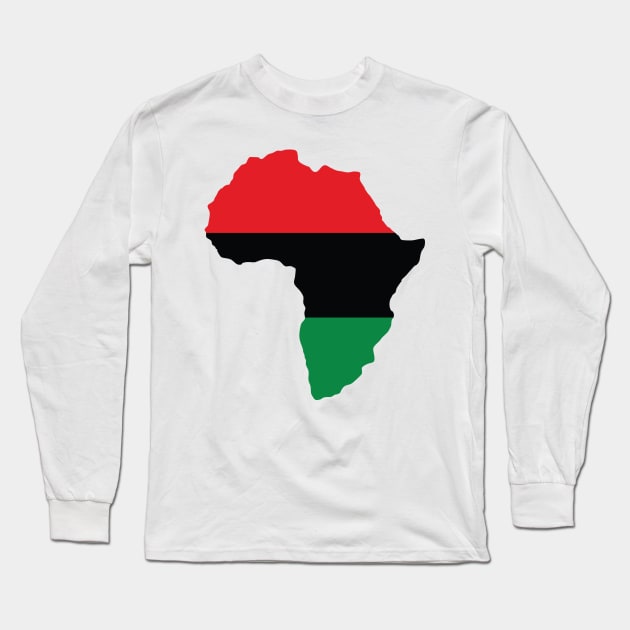 Red, Black & Green Africa Flag Long Sleeve T-Shirt by forgottentongues